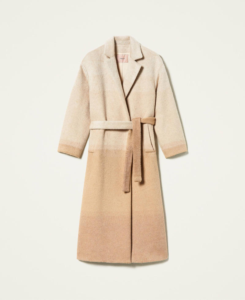 Wool blend long coat “Golden Rock” Beige /”Creme Brulè” Beige Fadeout Cloth Woman 212TT2310-0S