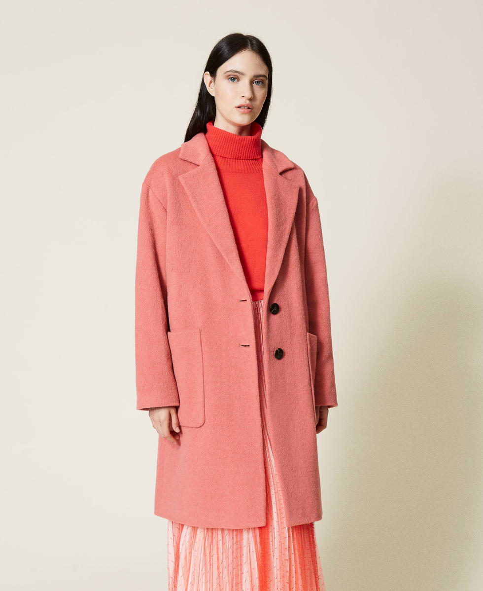 Pink knee length coat 2025