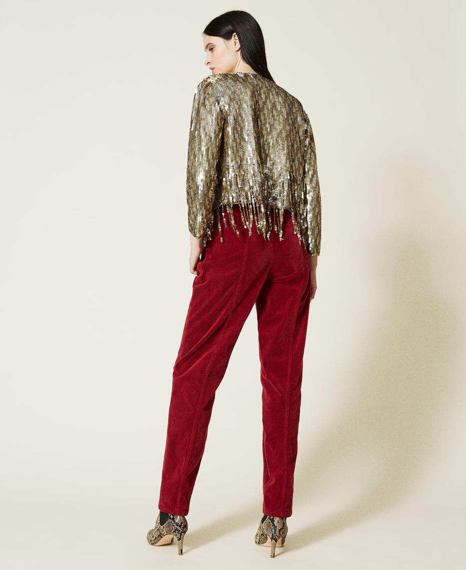 Corduroy trousers Dark Raspberry Woman 212TT2321-03
