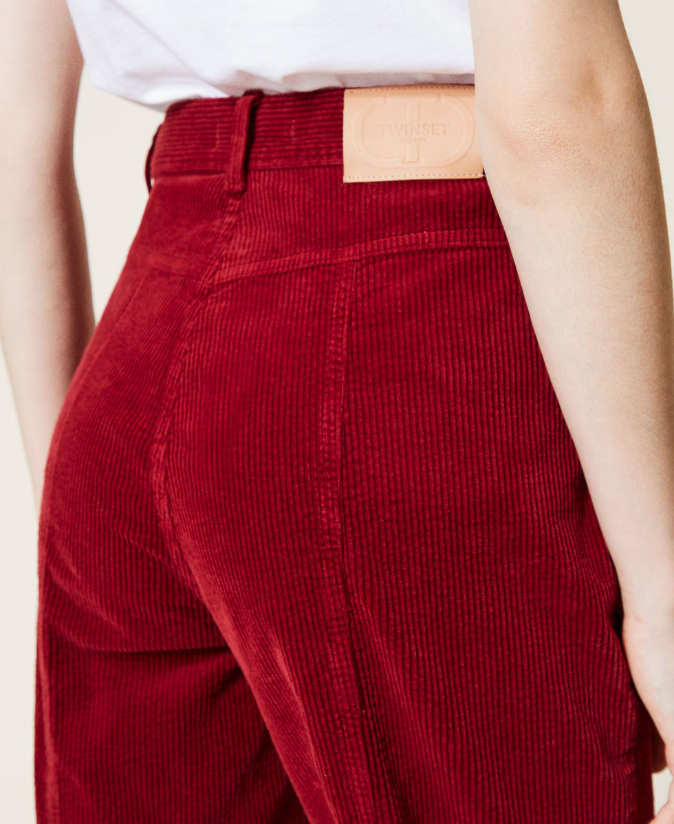 Corduroy trousers Woman Red TWINSET Milano