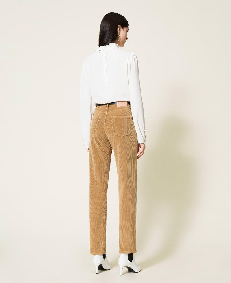 Straight corduroy trousers &ldquo;Golden Rock&rdquo; Beige Woman 212TT2323-04
