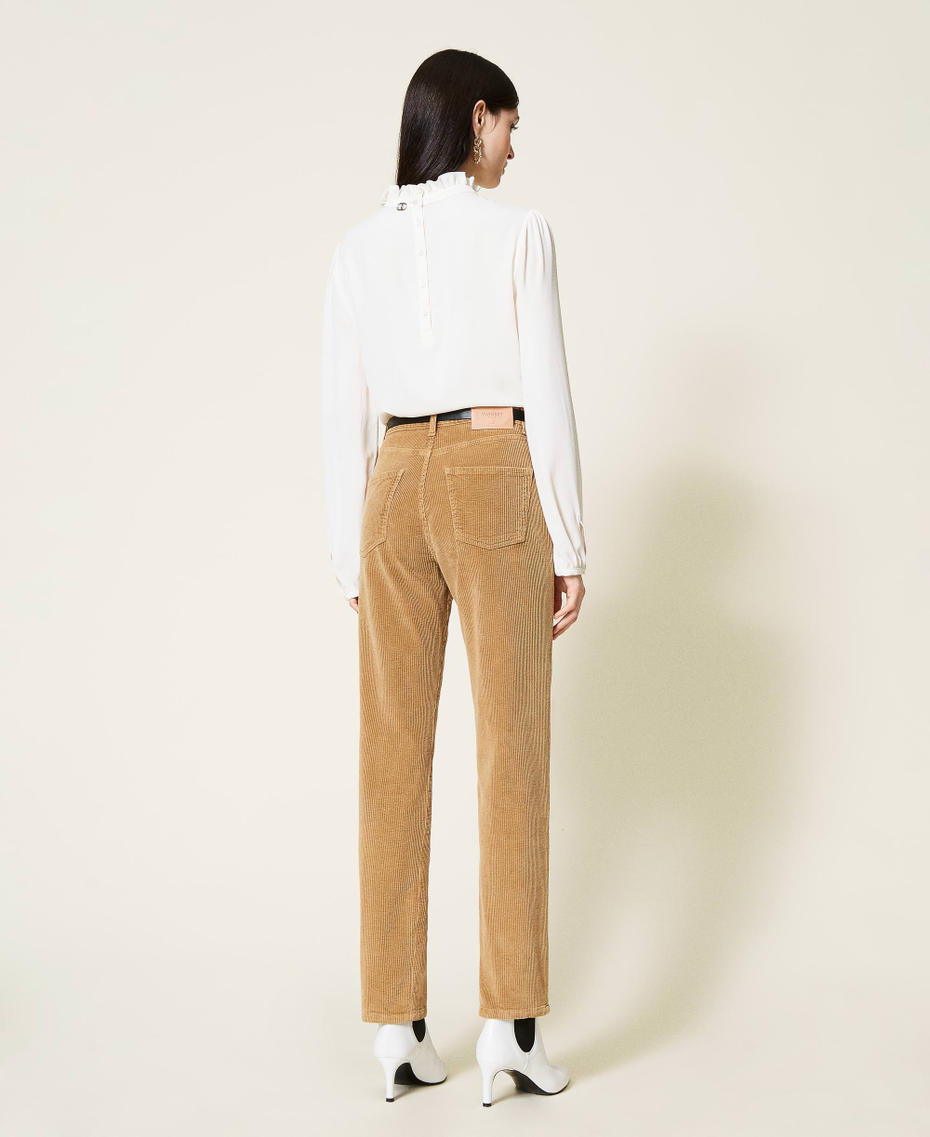 Straight corduroy trousers &ldquo;Golden Rock&rdquo; Beige Woman 212TT2323-04