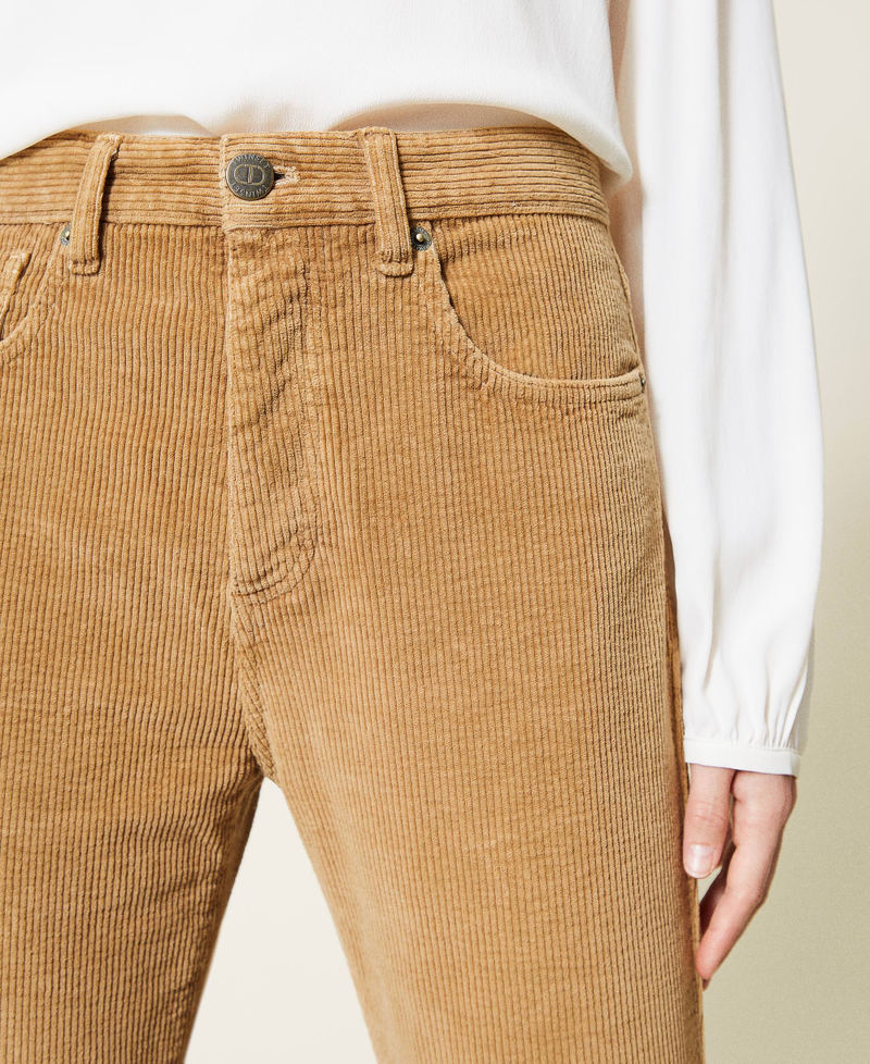 Straight corduroy trousers &ldquo;Golden Rock&rdquo; Beige Woman 212TT2323-05