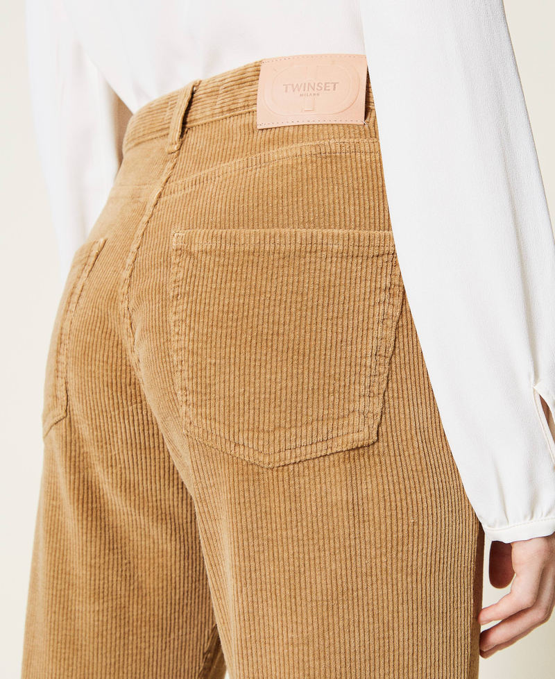 Straight corduroy trousers &ldquo;Golden Rock&rdquo; Beige Woman 212TT2323-06