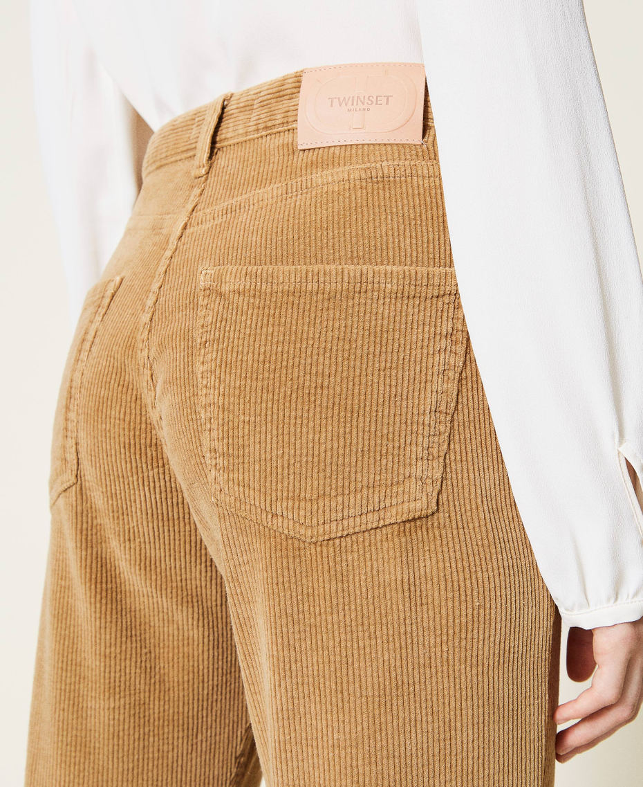 Straight corduroy trousers &ldquo;Golden Rock&rdquo; Beige Woman 212TT2323-06