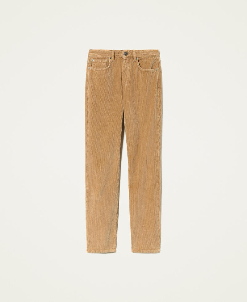 Straight corduroy trousers &ldquo;Golden Rock&rdquo; Beige Woman 212TT2323-0S