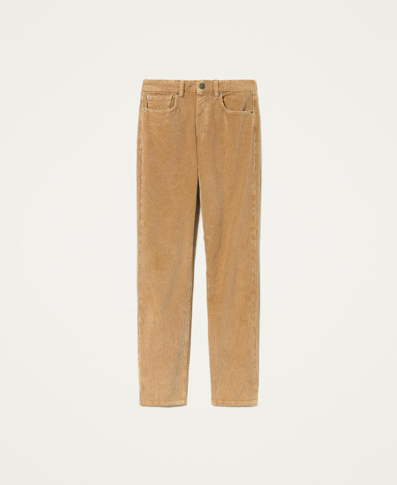 Straight corduroy trousers “Golden Rock” Beige Woman 212TT2323-0S