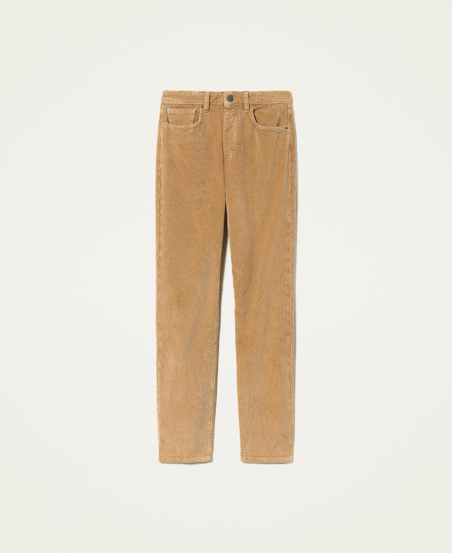 Straight corduroy trousers &ldquo;Golden Rock&rdquo; Beige Woman 212TT2323-0S