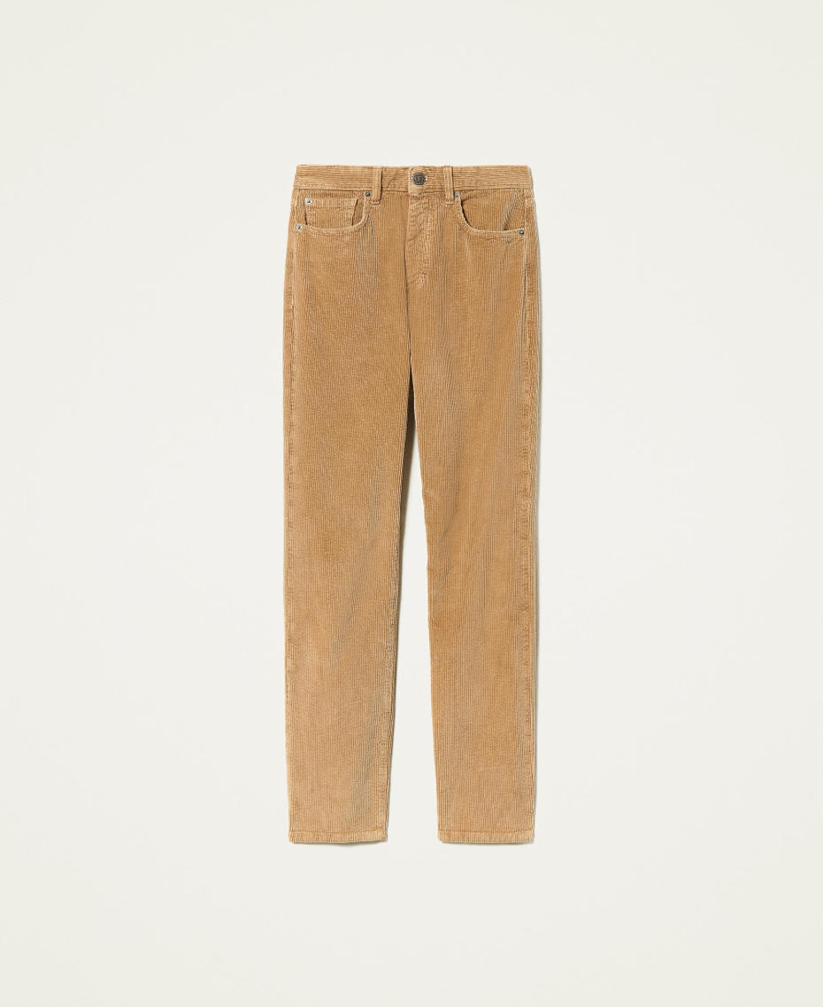 Straight corduroy trousers “Golden Rock” Beige Woman 212TT2323-0S