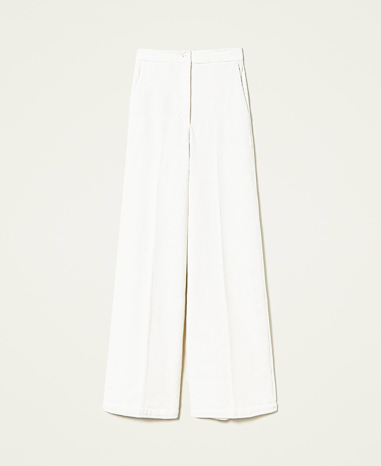 Pantalon palazzo en velours Blanc Neige Femme 212TT2324-0S