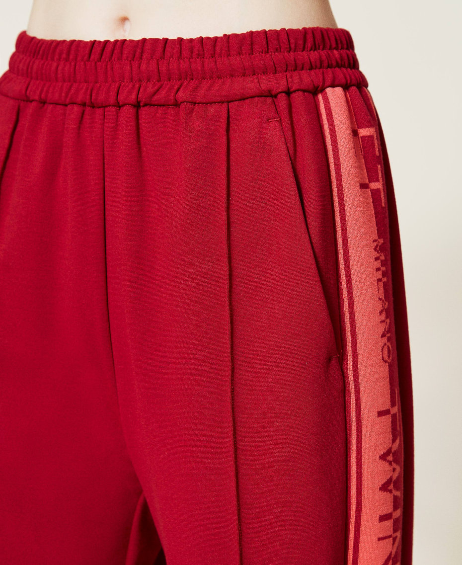 Sweat-shirt et pantalon en maille avec logo Bicolore Rouge Framboise Foncé / Coral Candy Femme 212TT2385-06