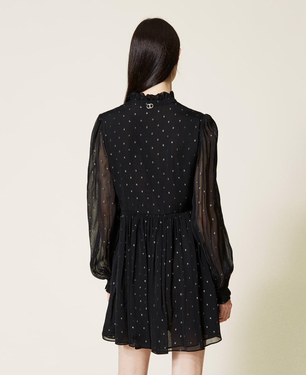 Fil coup&eacute; chiffon dress Black Woman 212TT2401-04