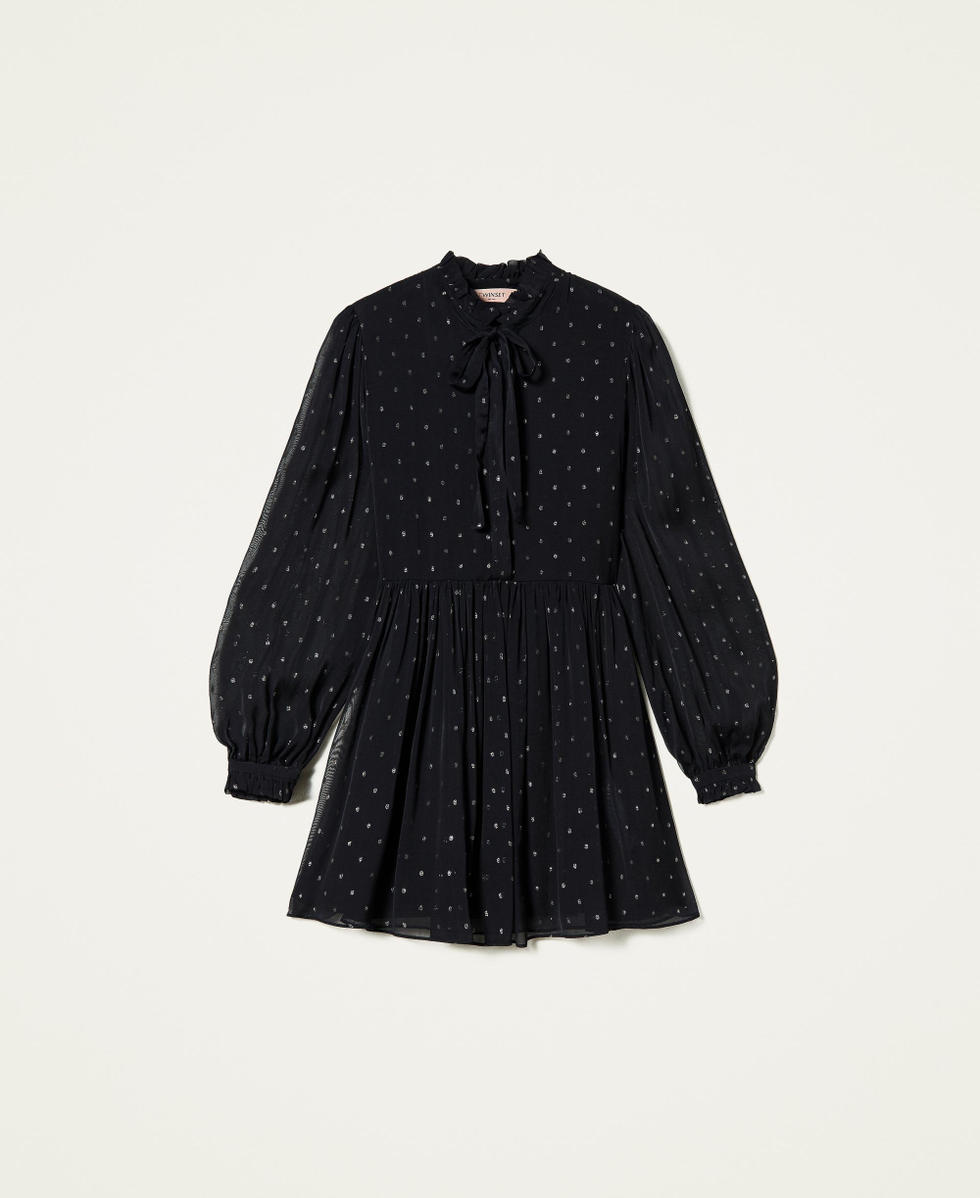 Fil coup&eacute; chiffon dress Black Woman 212TT2401-0S