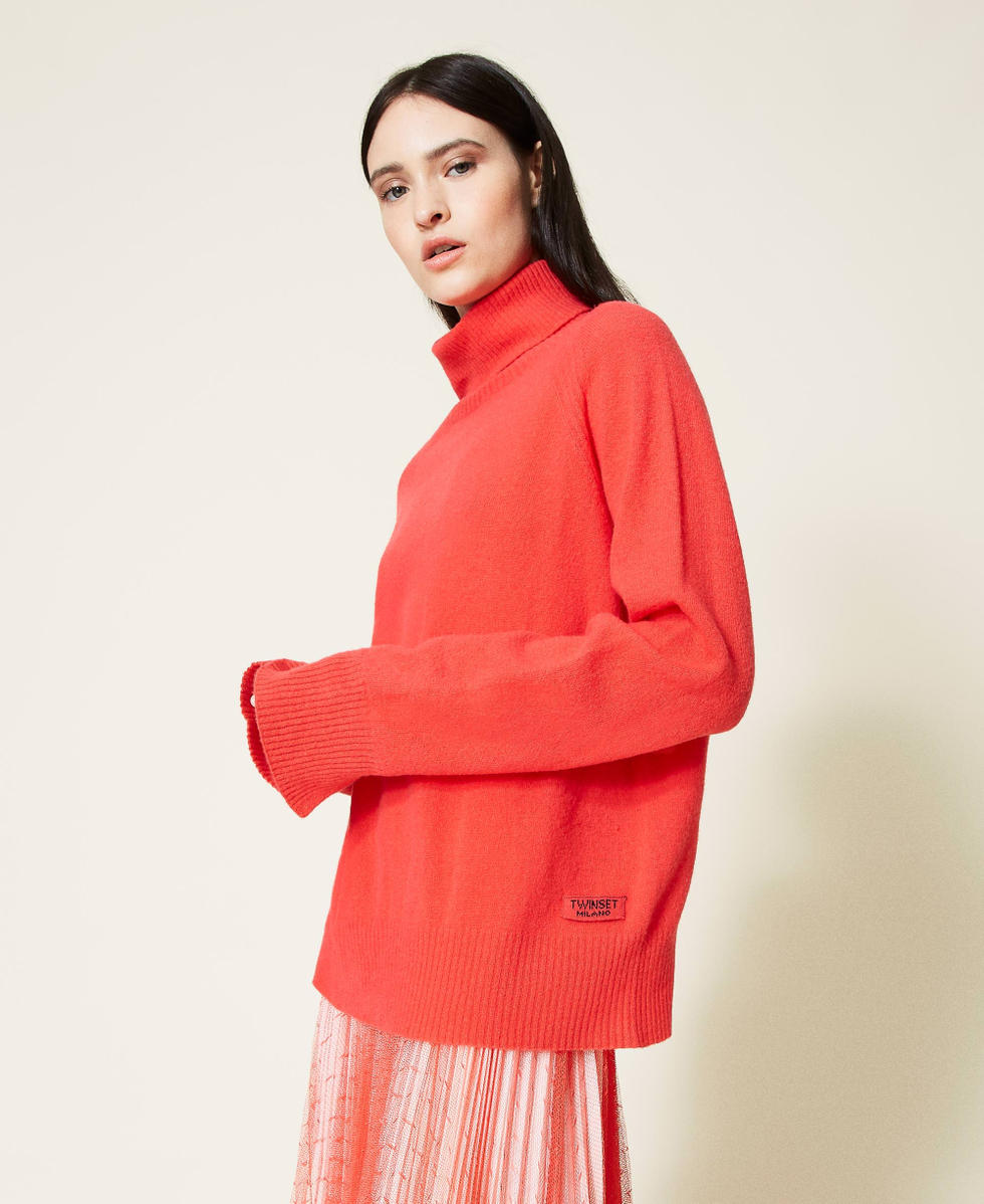 Maglia in lana e cashmere Donna, Rosso