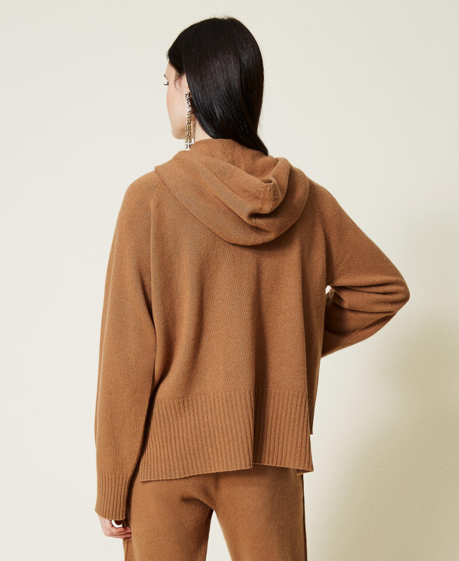 Wool and cashmere cardigan “Rum” Brown Woman 212TT3122-04