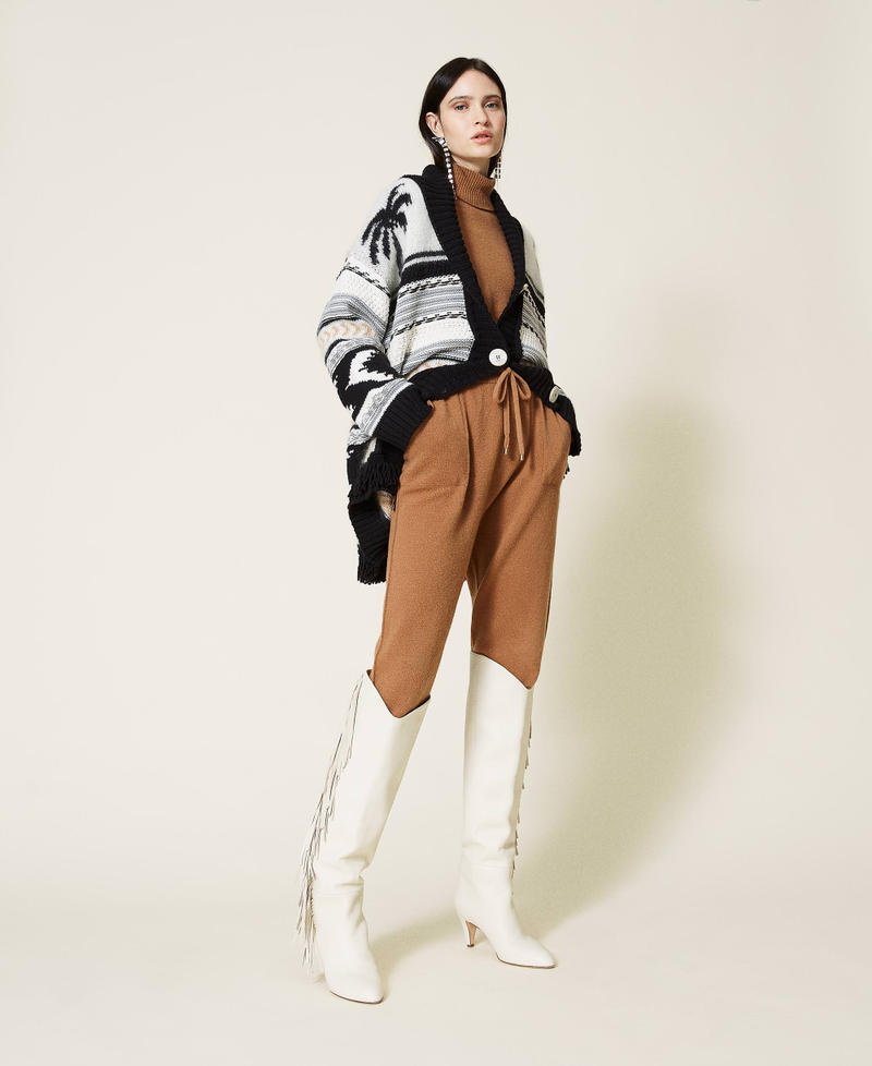 Wool and cashmere joggers &ldquo;Rum&rdquo; Brown Woman 212TT3124-0T