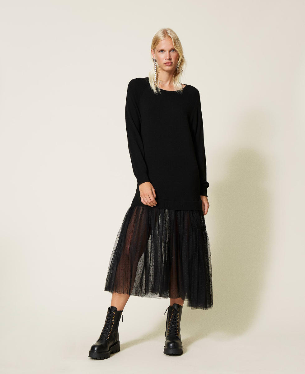Vestito in tulle lungo nero new arrivals