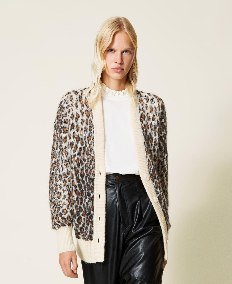 新品　Cardigan Jacket Animal Print UNIVERD72 / ユニバード72 22329 MOHAIR TOUCH CARDIGAN(LEOPARD