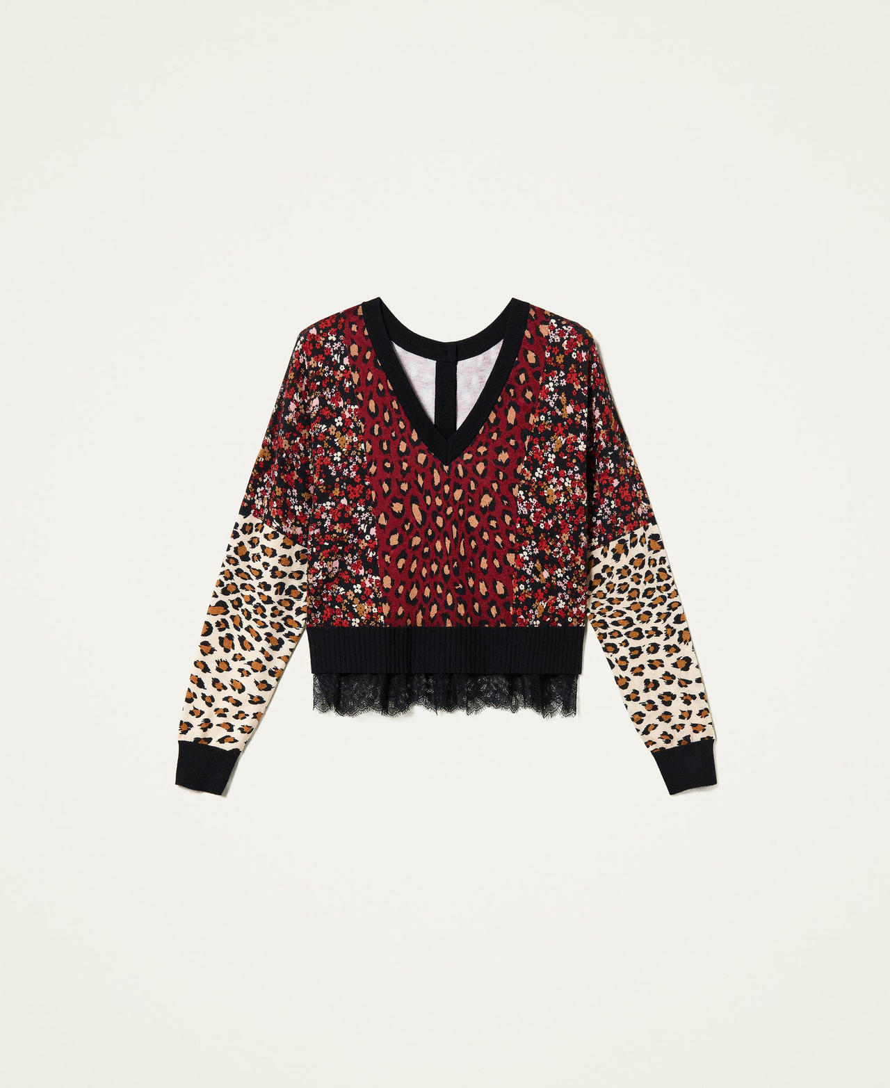 Pull-cardigan imprim&eacute; Imprim&eacute; Rayure Fleur Animalier Femme 212TT3240-0S