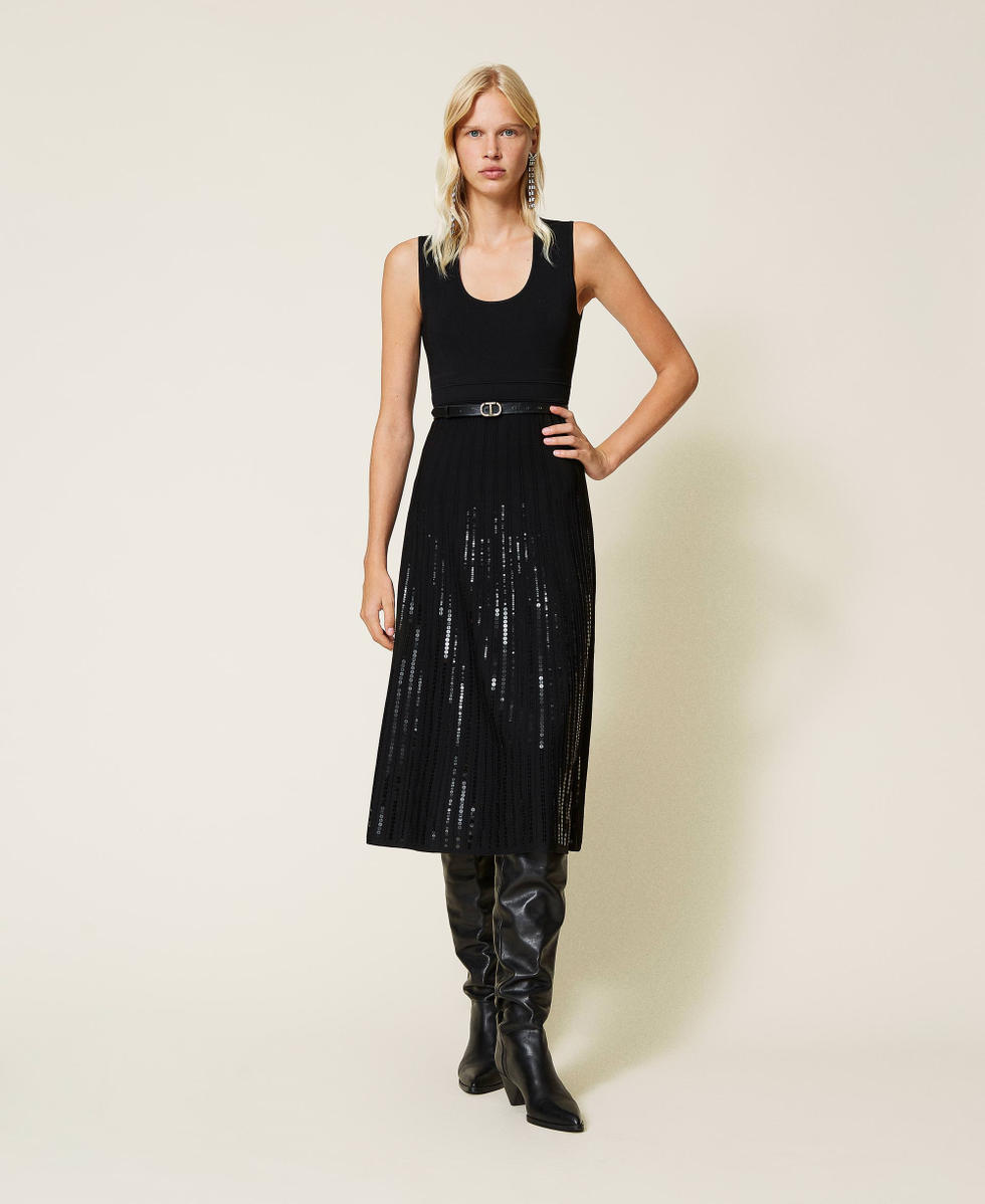 Sequin skirt knit dress cheap