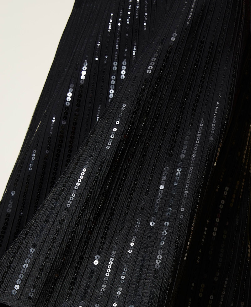 Knit dress with sequins Black Woman 212TT3262-06