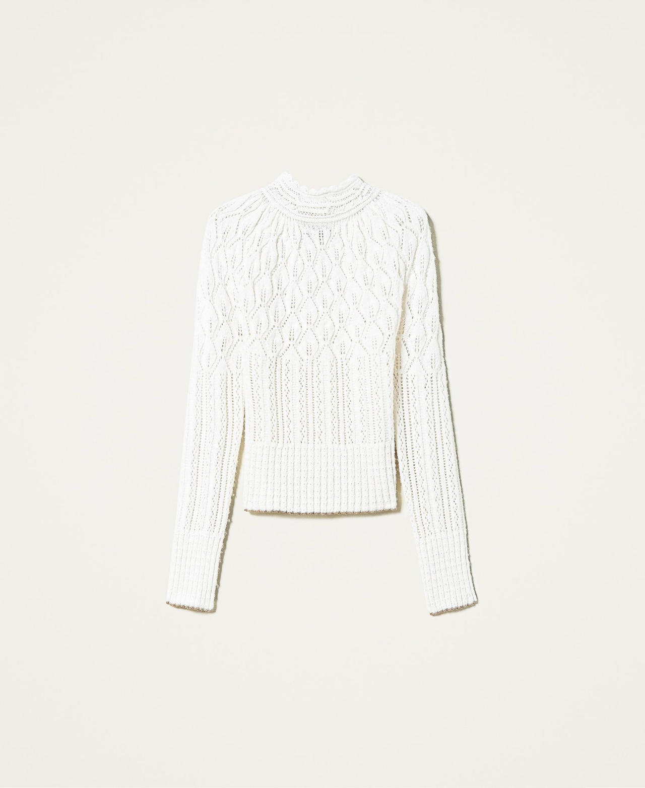 Jersey calado de mezcla de lana White Nieve Mujer 212TT3280-0S