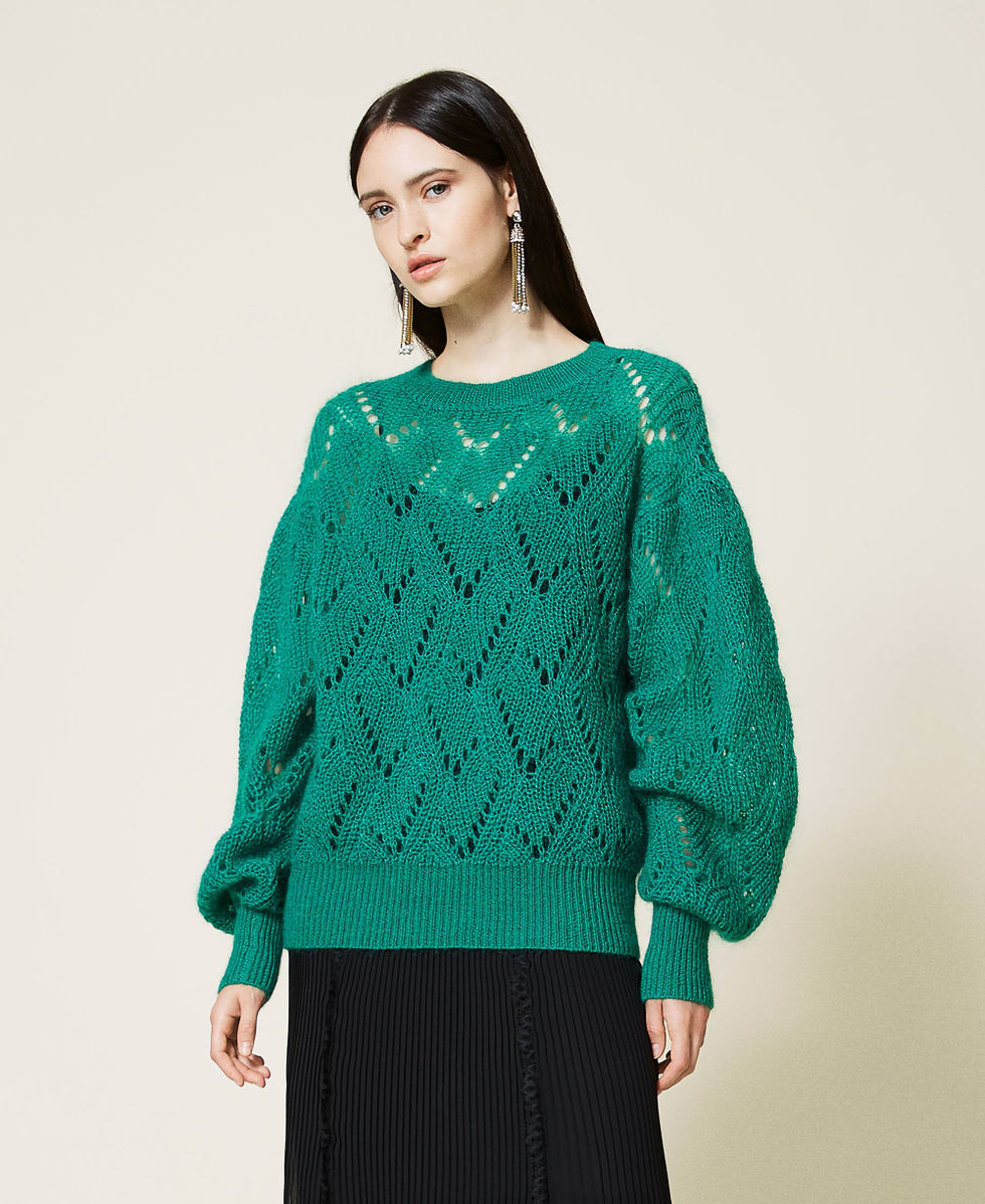 Maxi pull en mohair m&eacute;lang&eacute; Python Femme 212TT3380-01