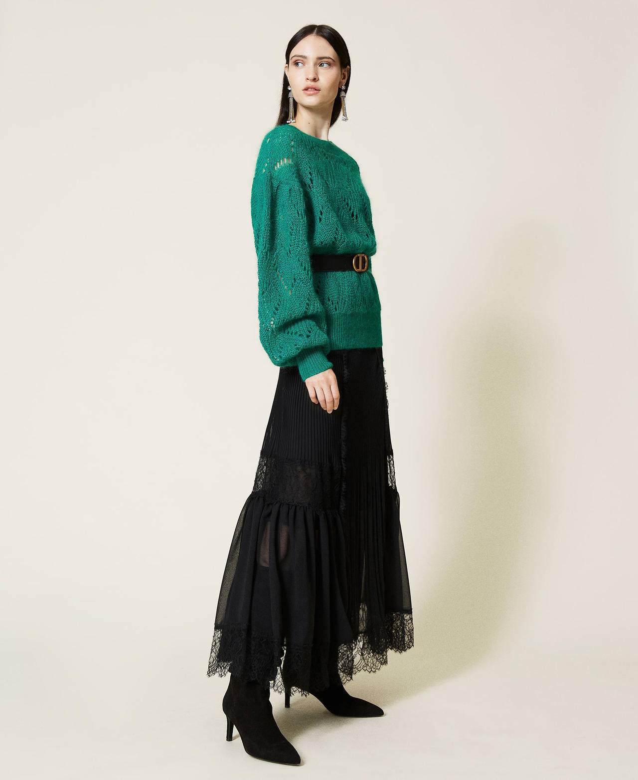 Mohair blend maxi jumper Python Woman 212TT3380-02