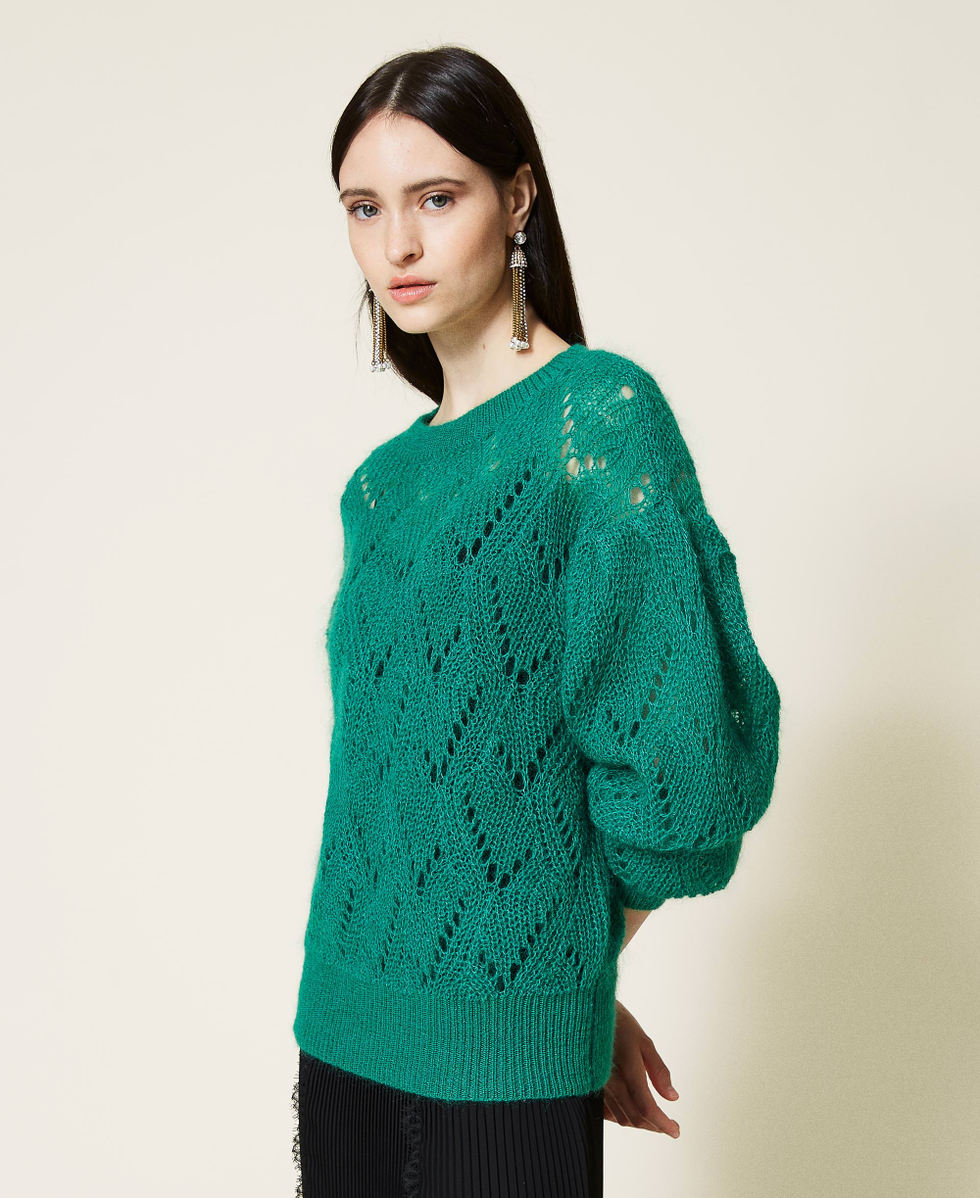 Maxi pull en mohair m&eacute;lang&eacute; Python Femme 212TT3380-03
