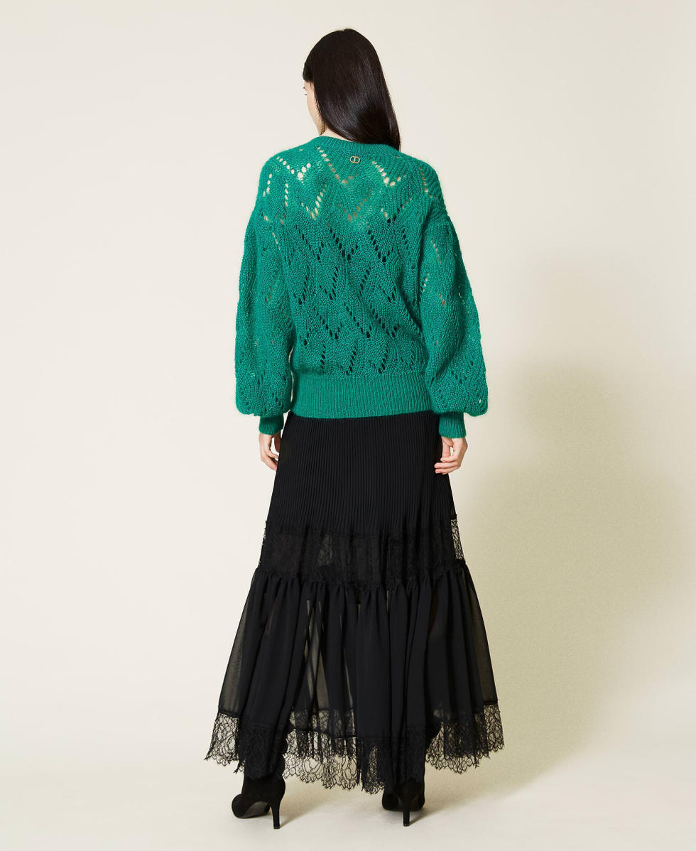 Maxi pull en mohair m&eacute;lang&eacute; Python Femme 212TT3380-04