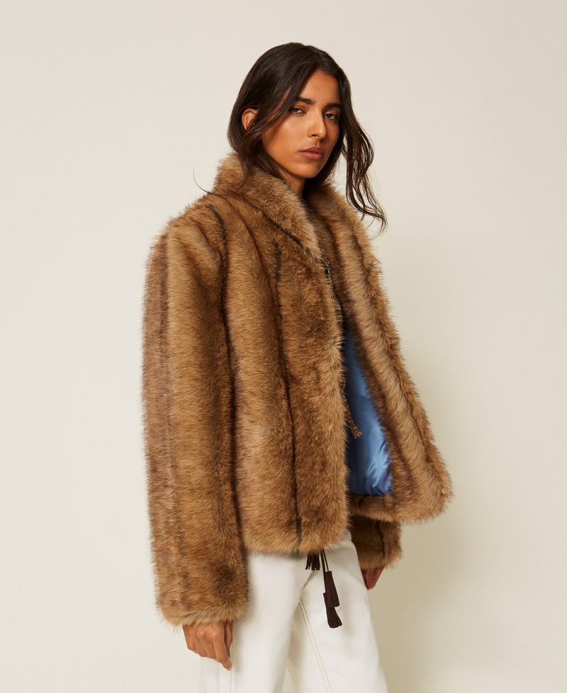 Myfo faux fur jacket Natural Beige "Oak" Woman 262AQ2100_14049_02
