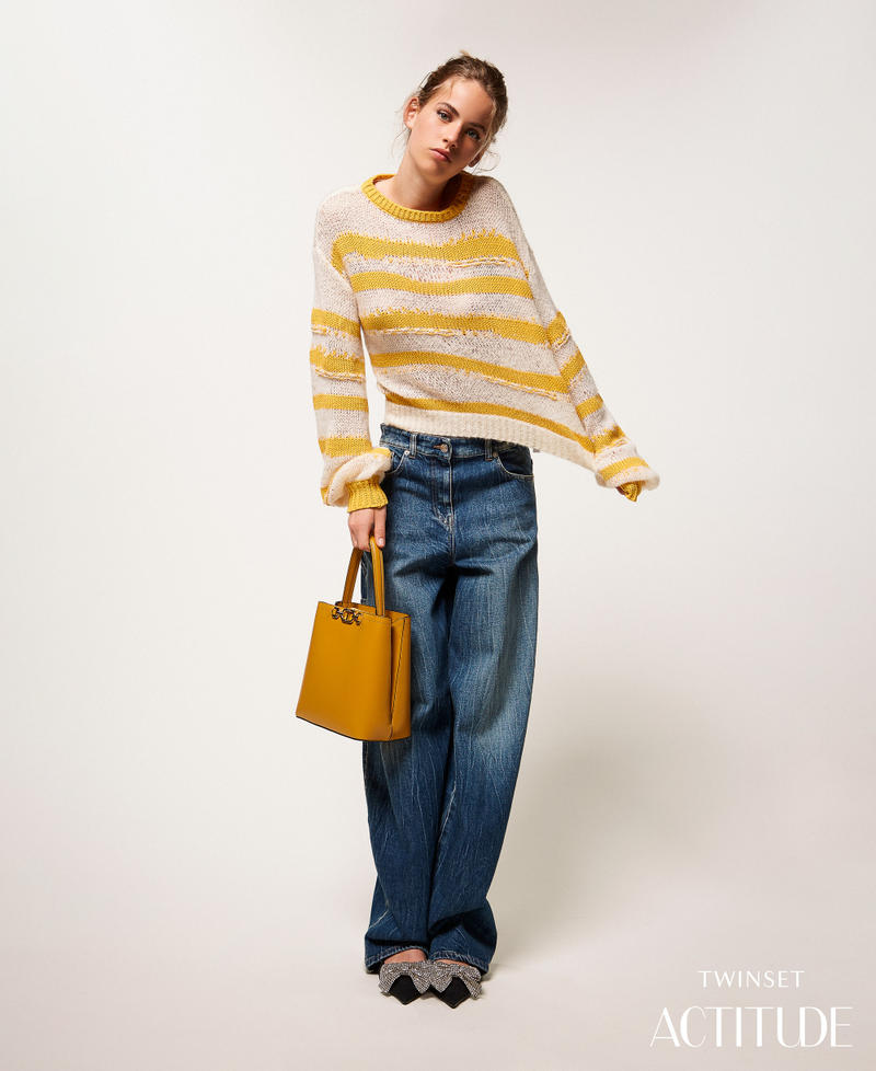 Wide-leg jeans with five pockets "Mid Denim" Blue Woman 252AP2421_01611_PA