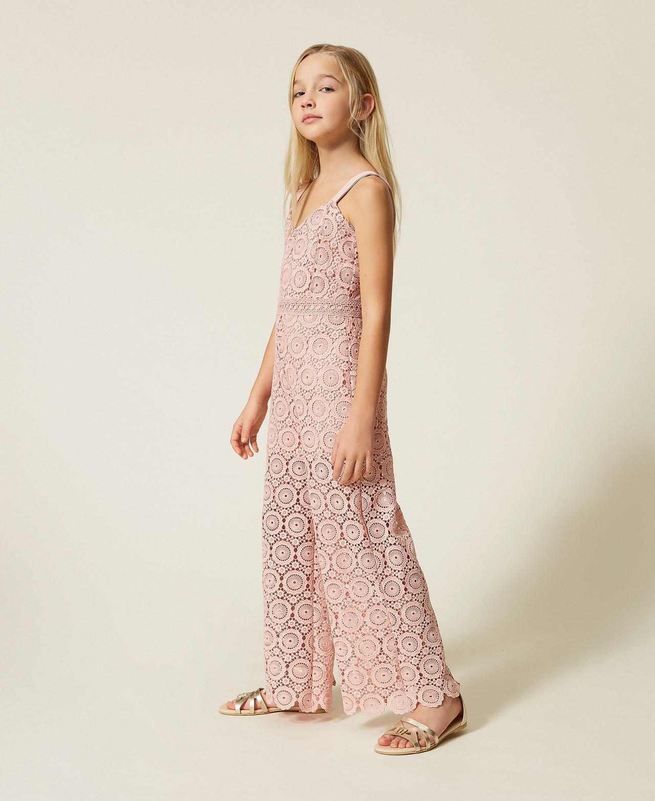 Macram&eacute; lace jumpsuit Pink Dancer Girl 261GJ2Q22_10021_02