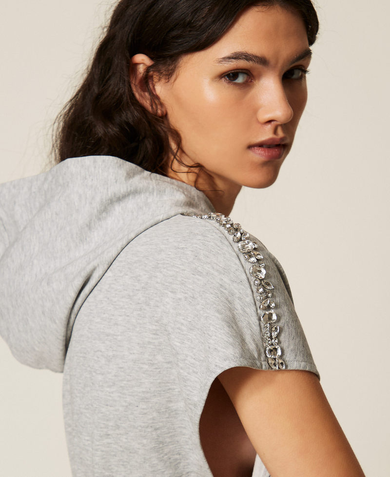 Bluza z kaboszonami Jasnoszary Melanż Kobieta 261LL2BBB_12837_04