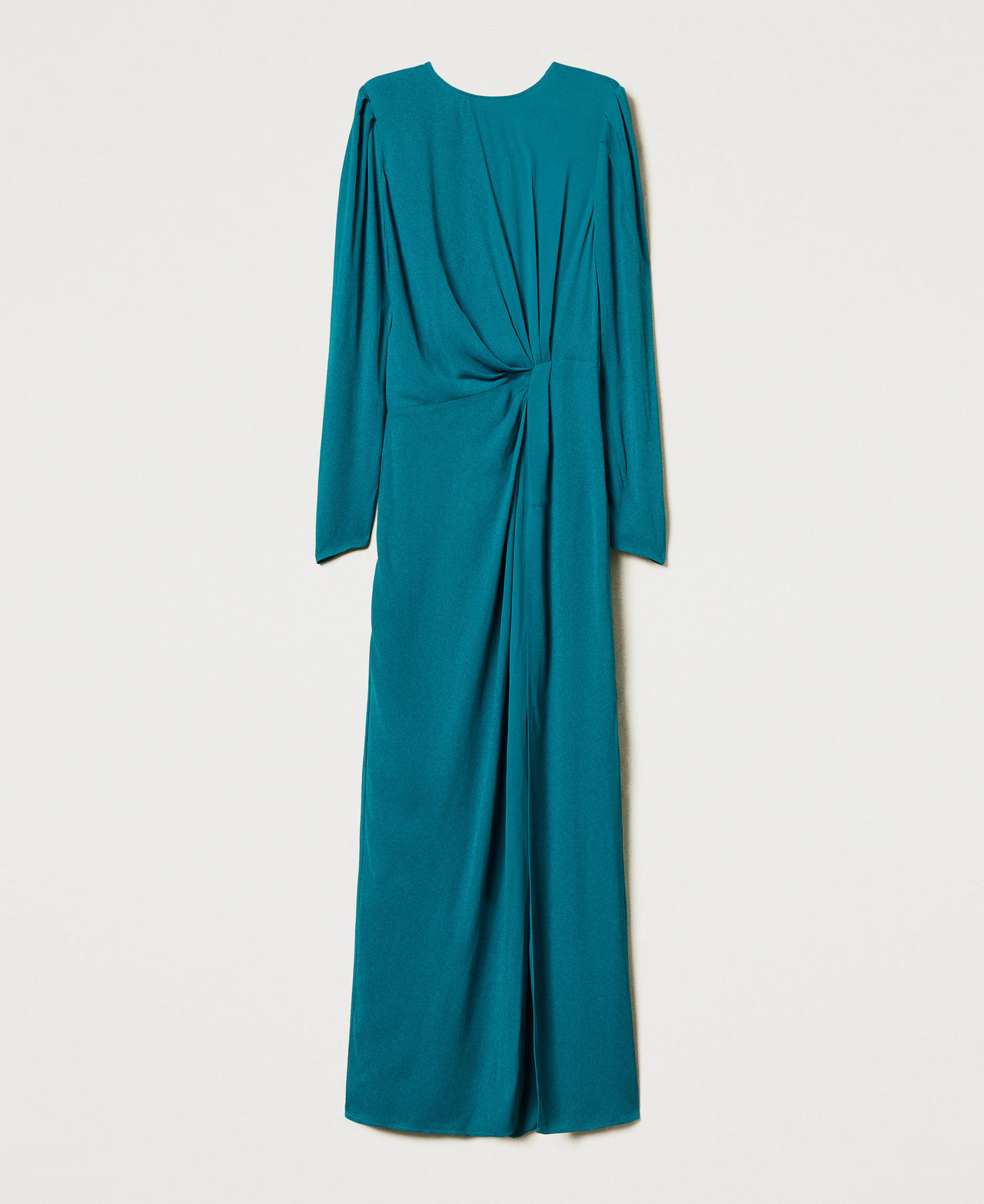 Robe longue en crêpe de Chine Dark Emerald Sea Femme 251TP2143_12293_0S