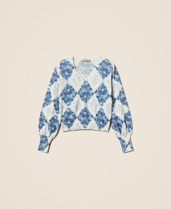 Pull avec imprim&eacute; floral en losanges