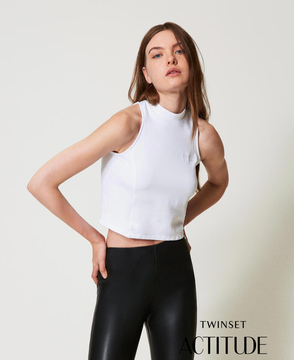 Sleeveless high neck top