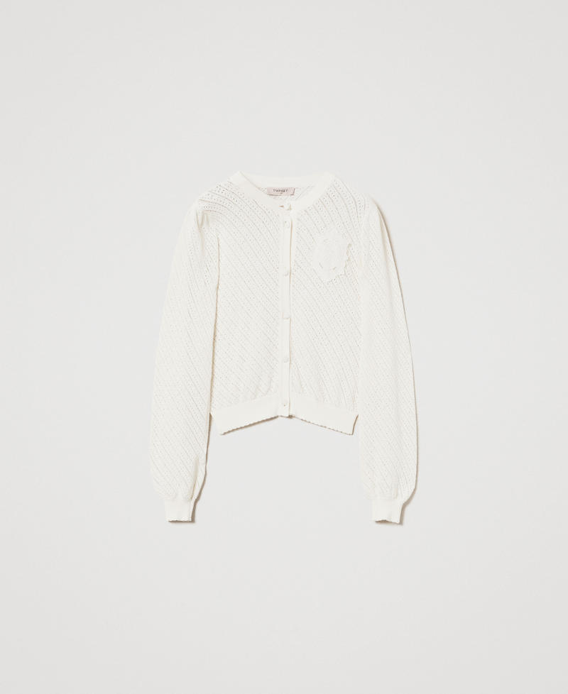 Cardigan with embroidered patch White Snow Woman 251TT3132_00282_S0
