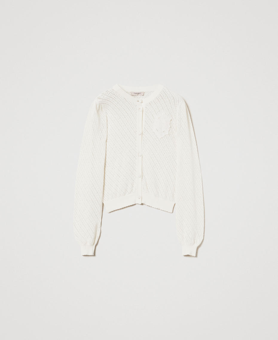 Cardigan with embroidered patch White Snow Woman 251TT3132_00282_S0