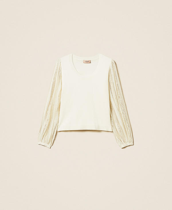 Jersey con mangas de encaje