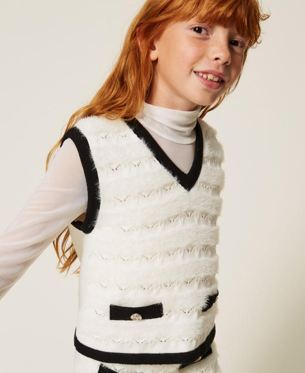 Knitted waistcoat with buttons