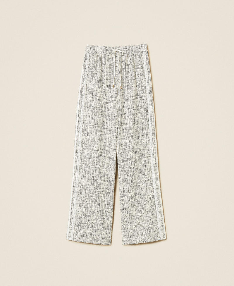 Weaved sweatpants Off White/Black Tweed Woman 262LI2HBB_13877_S0