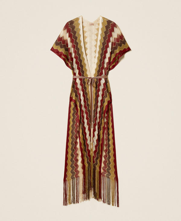 Long multicolour striped kaftan