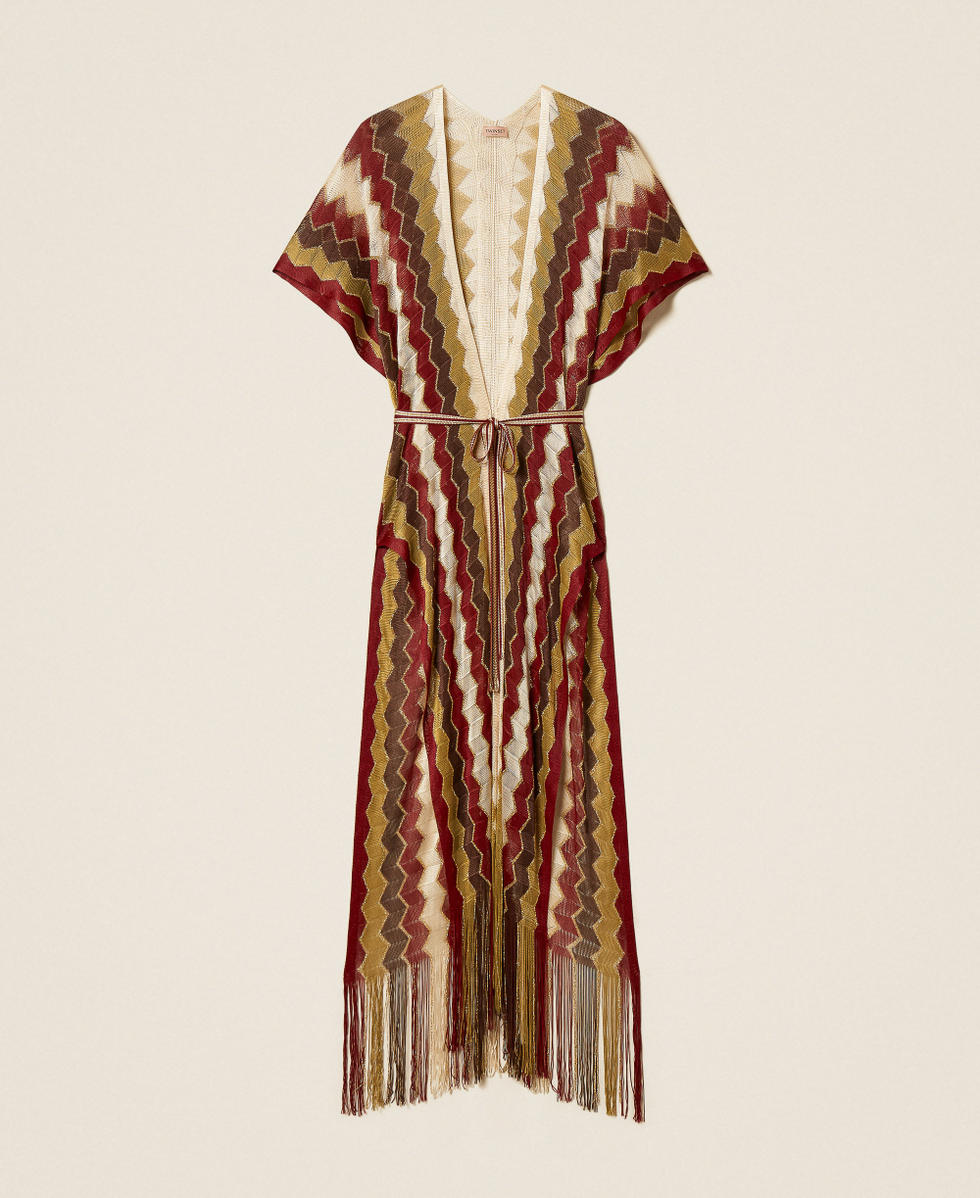 Long multicolour striped kaftan