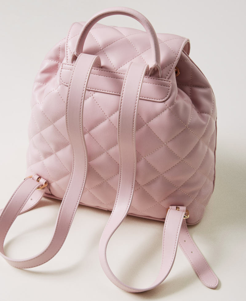 Audrey' quilted backpack with Oval T Woman, Pink | TWINSET