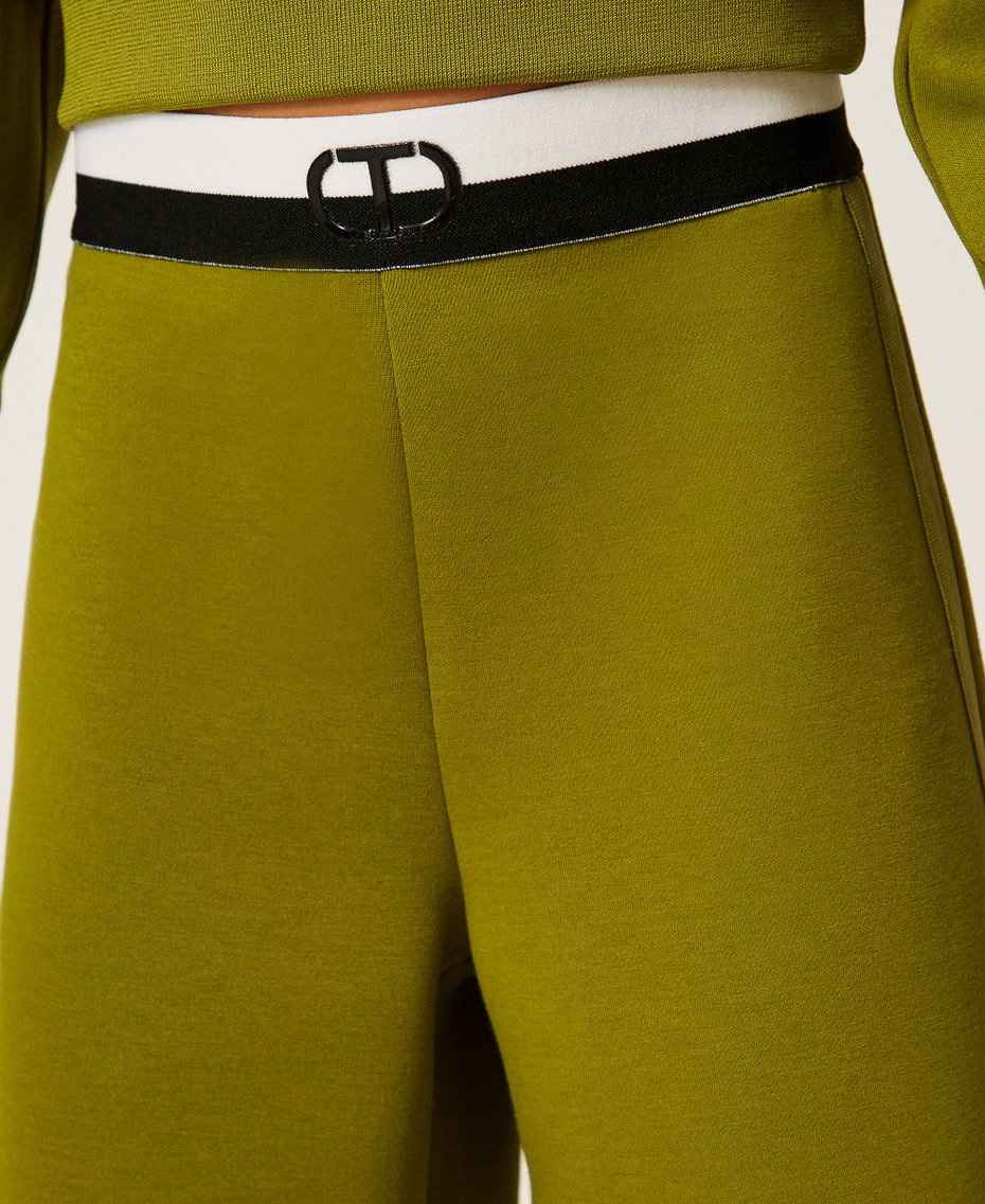 Scuba fabric palazzo trousers Olive Oil Girl 252GJ2058_12576_04