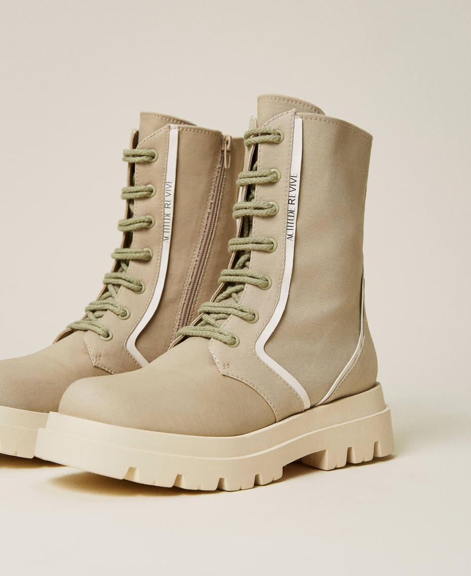 Bottines motardes avec bords contrastés