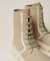 Knit trim combat boots best sale