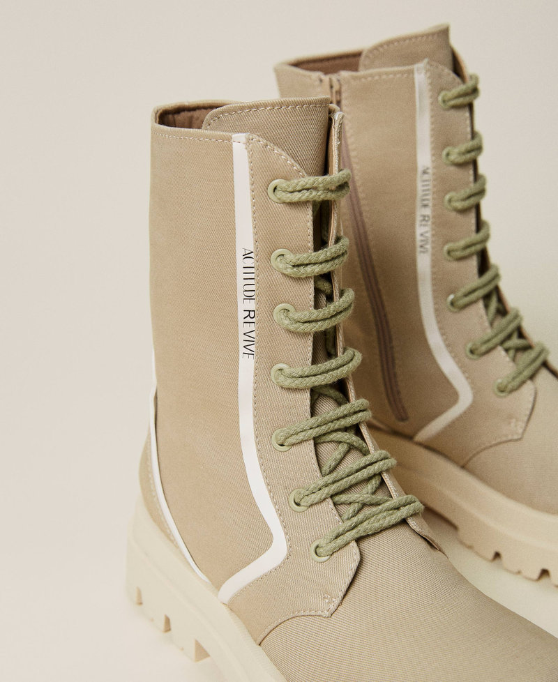 Combat boots with contrasting trim Sahara Woman 221ACT040-04