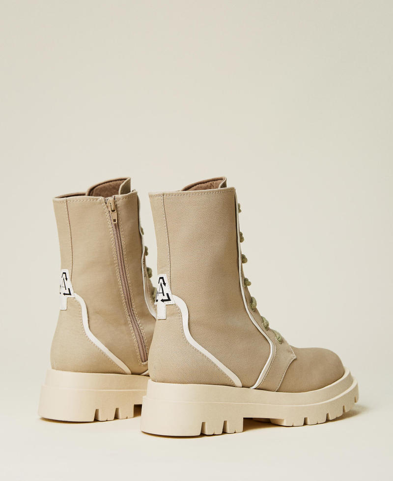 Combat boots with contrasting trim Sahara Woman 221ACT040-05